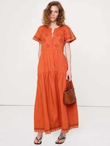 BANANA REPUBLIC Đầm Nữ Flutter Sleeve