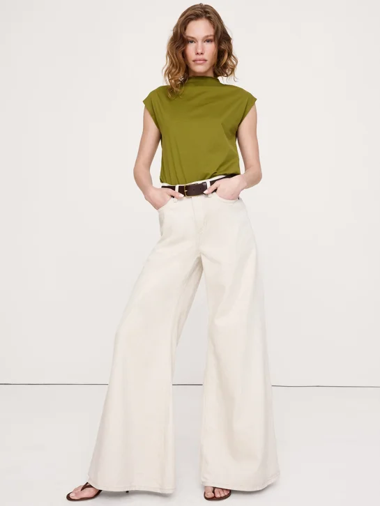 BANANA REPUBLIC Áo Thun Nữ Ss Silky Cotto
