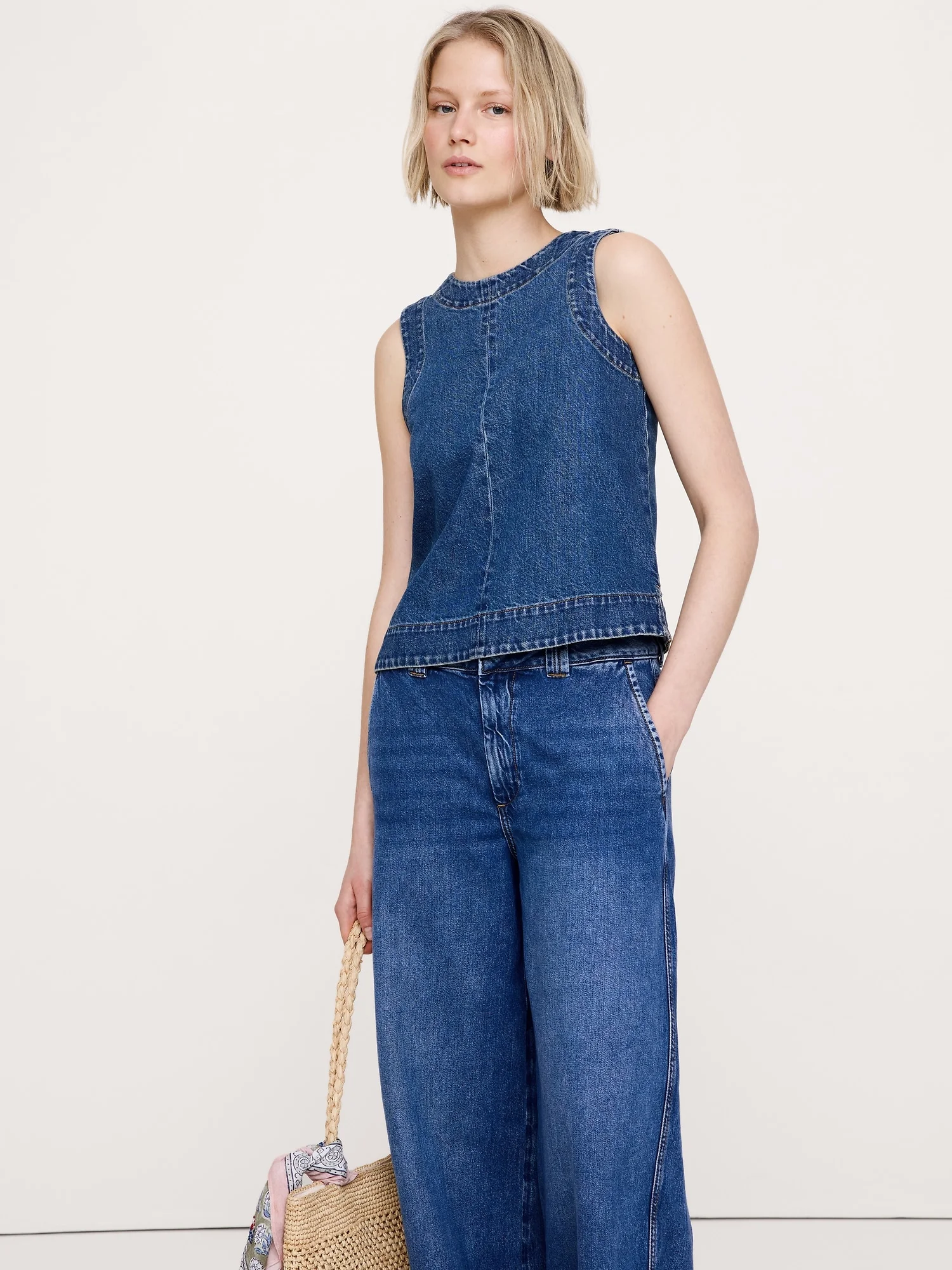 BANANA REPUBLIC Áo Kiểu Nữ Sl Denim Top N