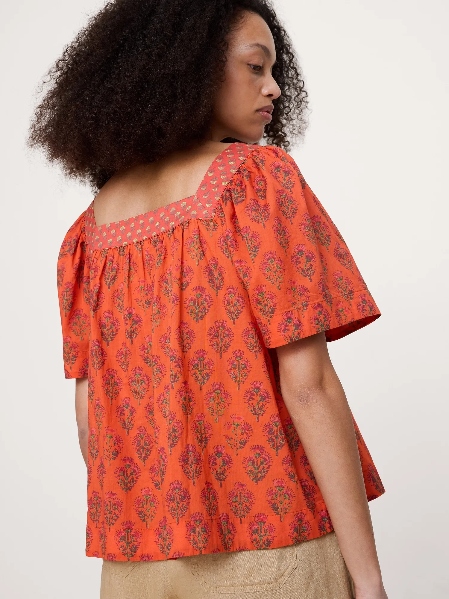 BANANA REPUBLIC &Aacute;o Kiểu Nữ Lightweight Cotton Square-Neck Top