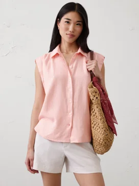 BANANA REPUBLIC Áo Kiểu Nữ V Sl Soft Gath