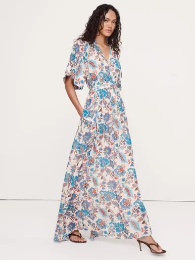 BANANA REPUBLIC Đầm Nữ Sleeved V Neck