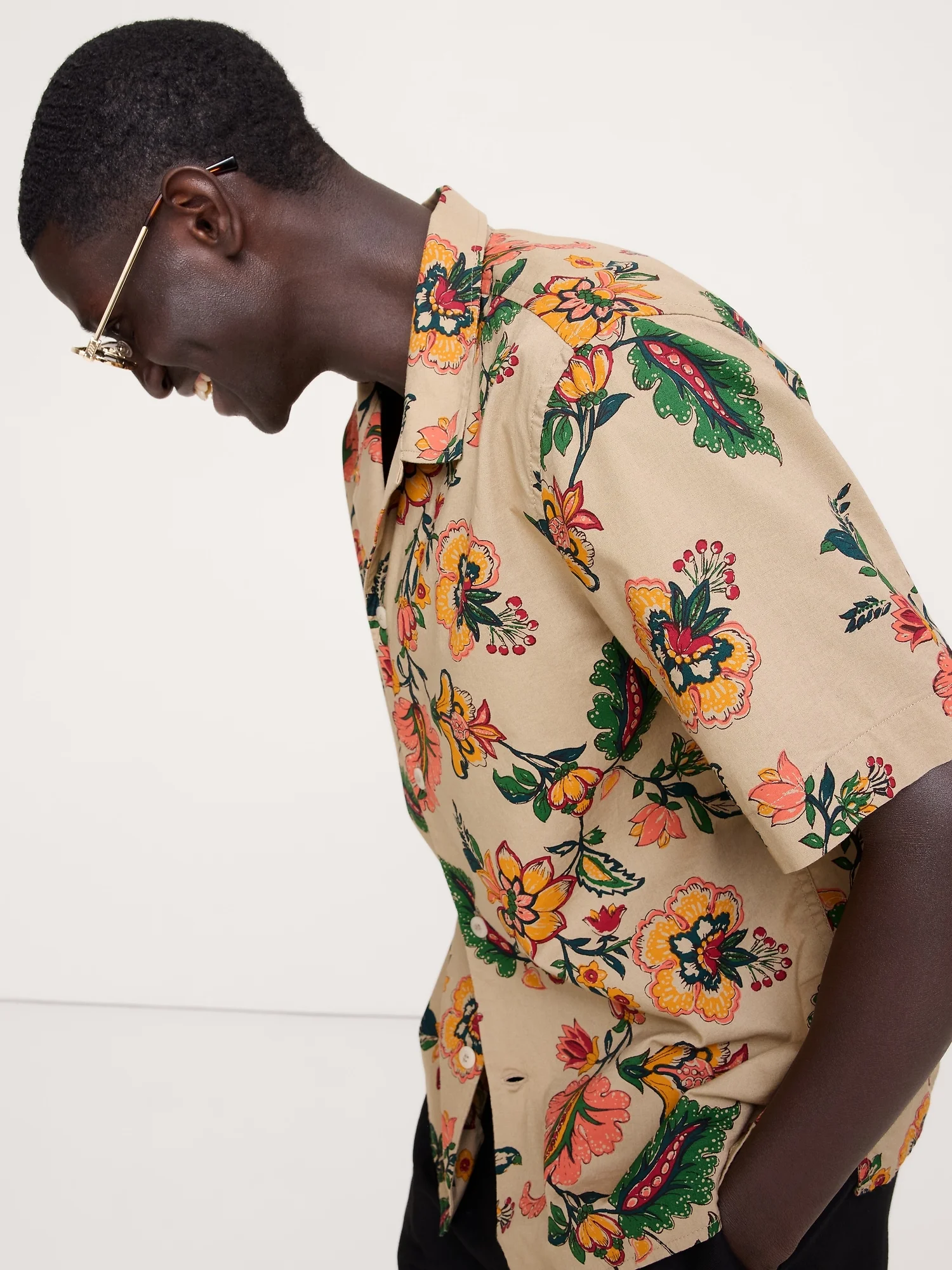 BANANA REPUBLIC Áo Sơ Mi Nam Relaxed-Fit Cotton Poplin Resort Shirt