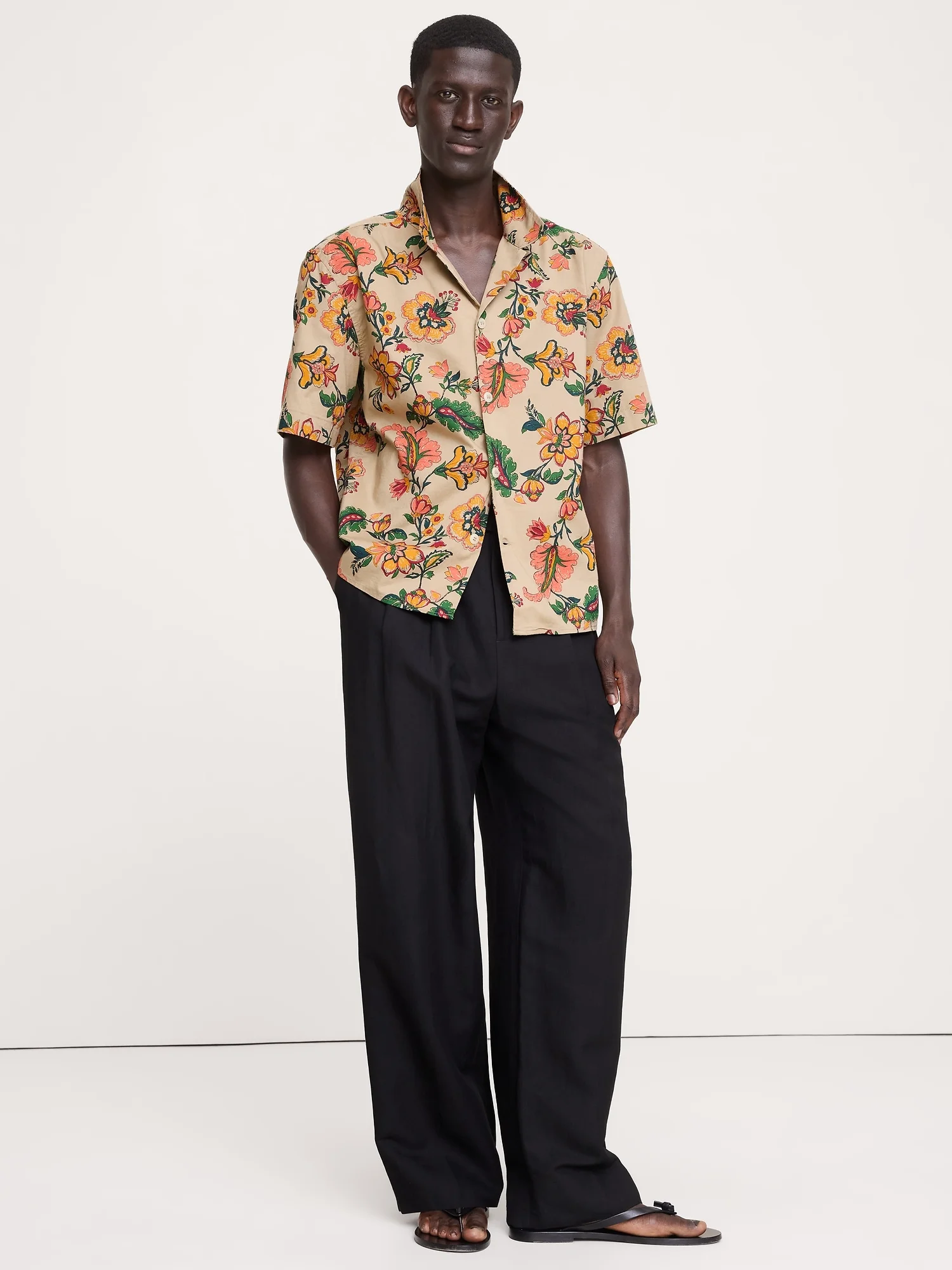 BANANA REPUBLIC Áo Sơ Mi Nam Relaxed-Fit Cotton Poplin Resort Shirt