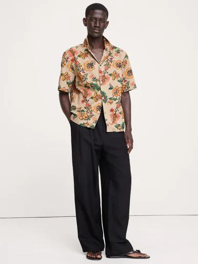 BANANA REPUBLIC Áo Sơ Mi Nam Relaxed-Fit Cotton Poplin Resort Shirt