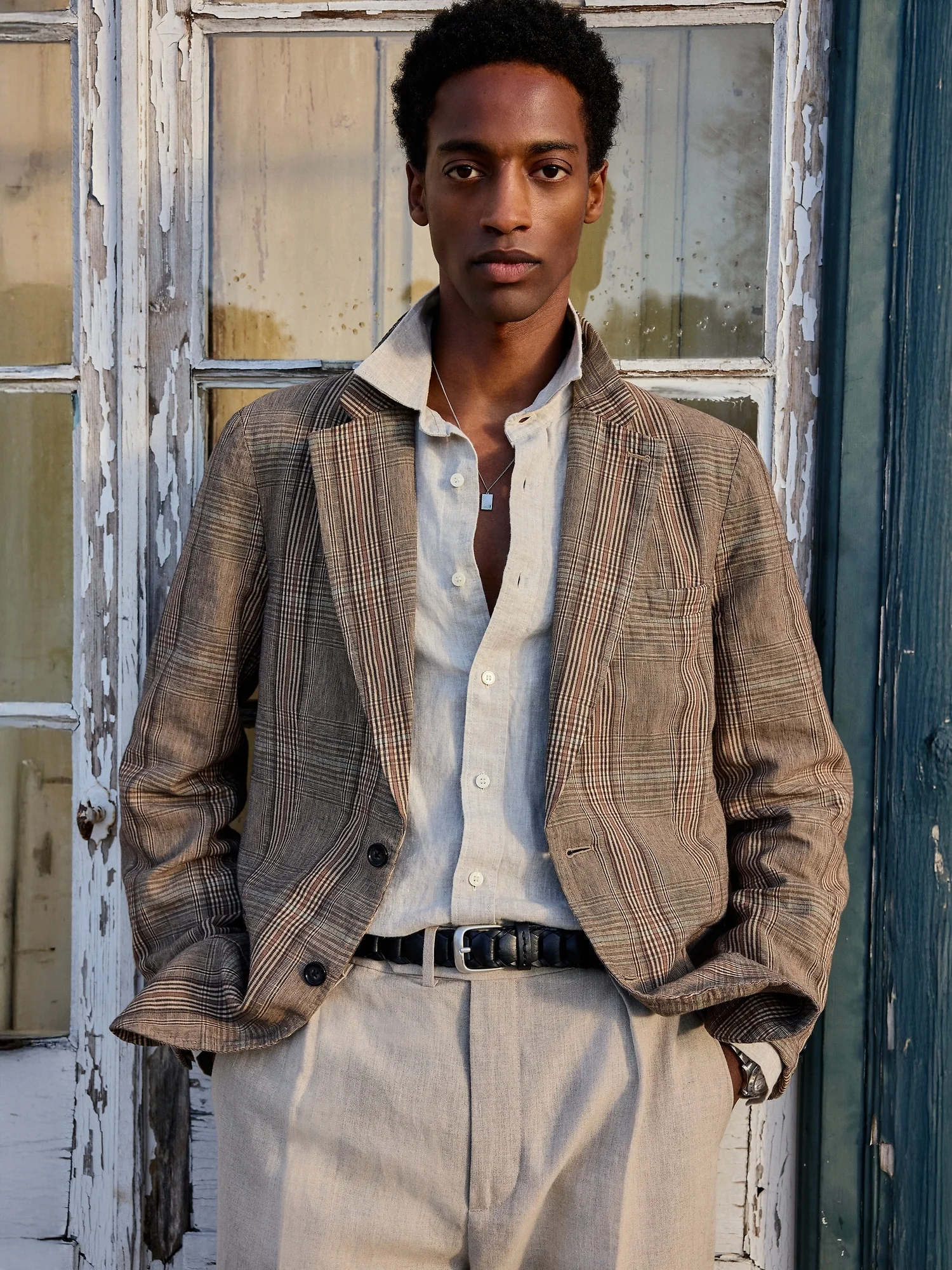 BANANA REPUBLIC Áo Sơ Mi Nam Standard-Fit Linen Shirt