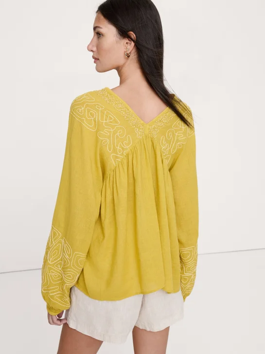 BANANA REPUBLIC Áo Kiểu Nữ Ls Embroidered
