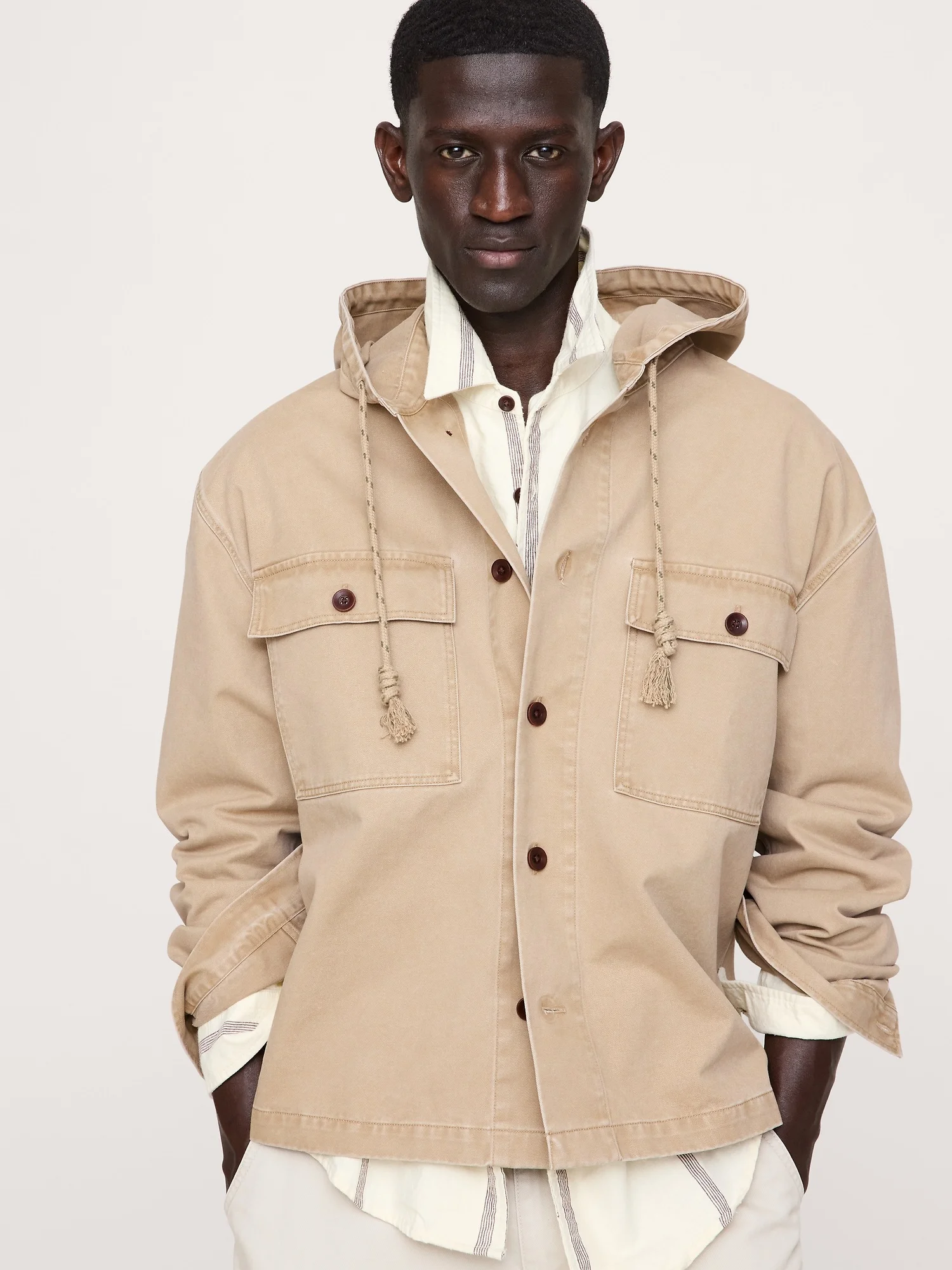BANANA REPUBLIC Áo Khoác Nam Hooded Twill O