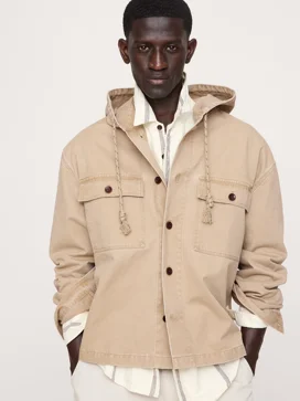 BANANA REPUBLIC Áo Khoác Nam Hooded Twill O