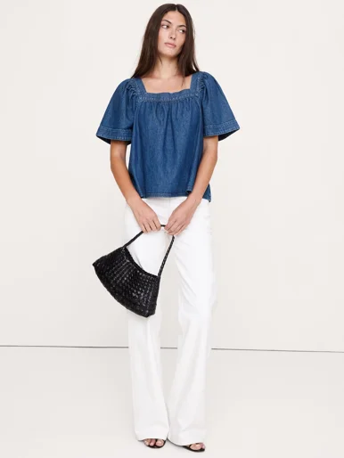 BANANA REPUBLIC Áo Kiểu Nữ Ss Square Neck