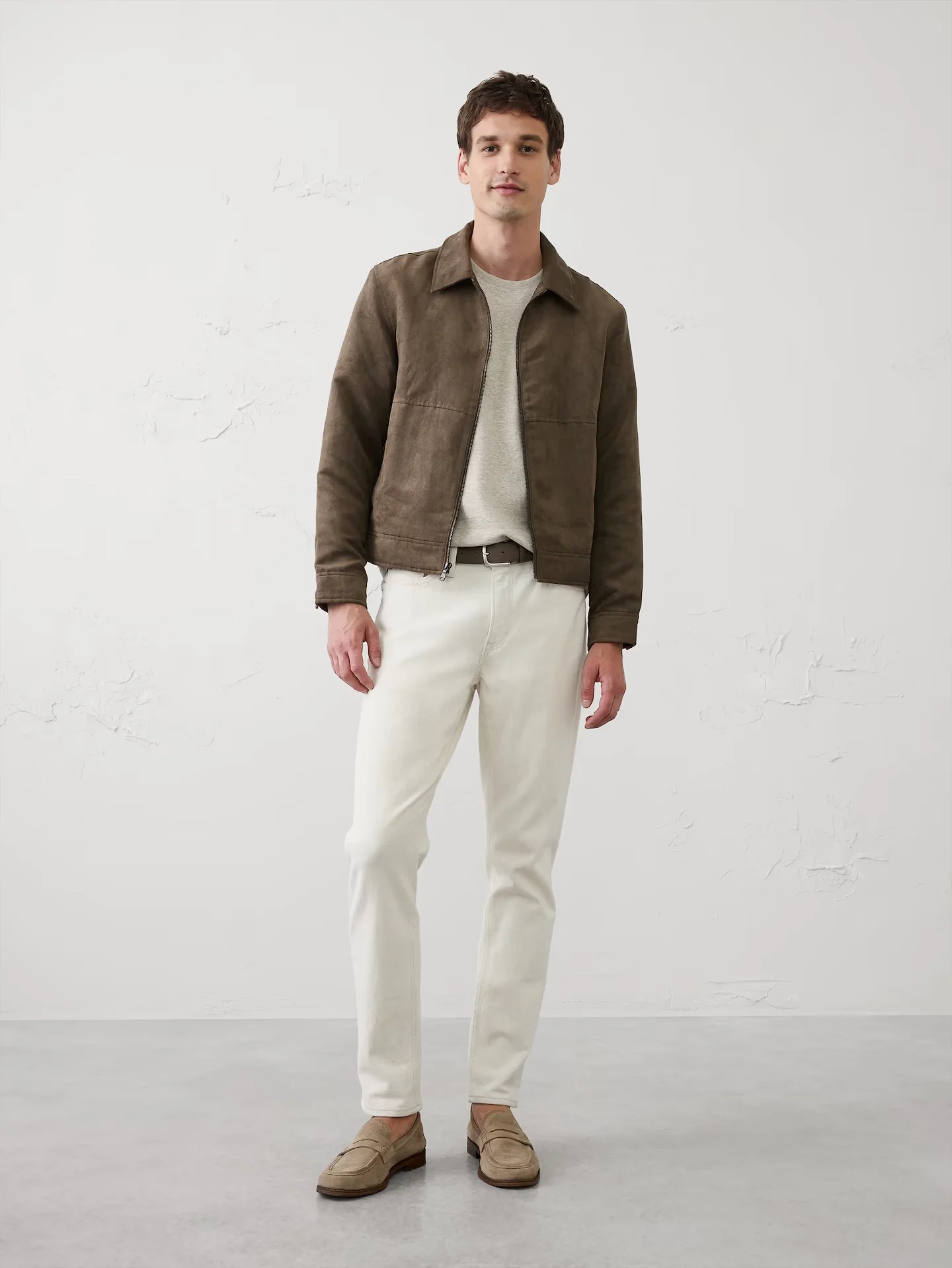 BANANA REPUBLIC Áo Khoác Nam V Vegan Suede