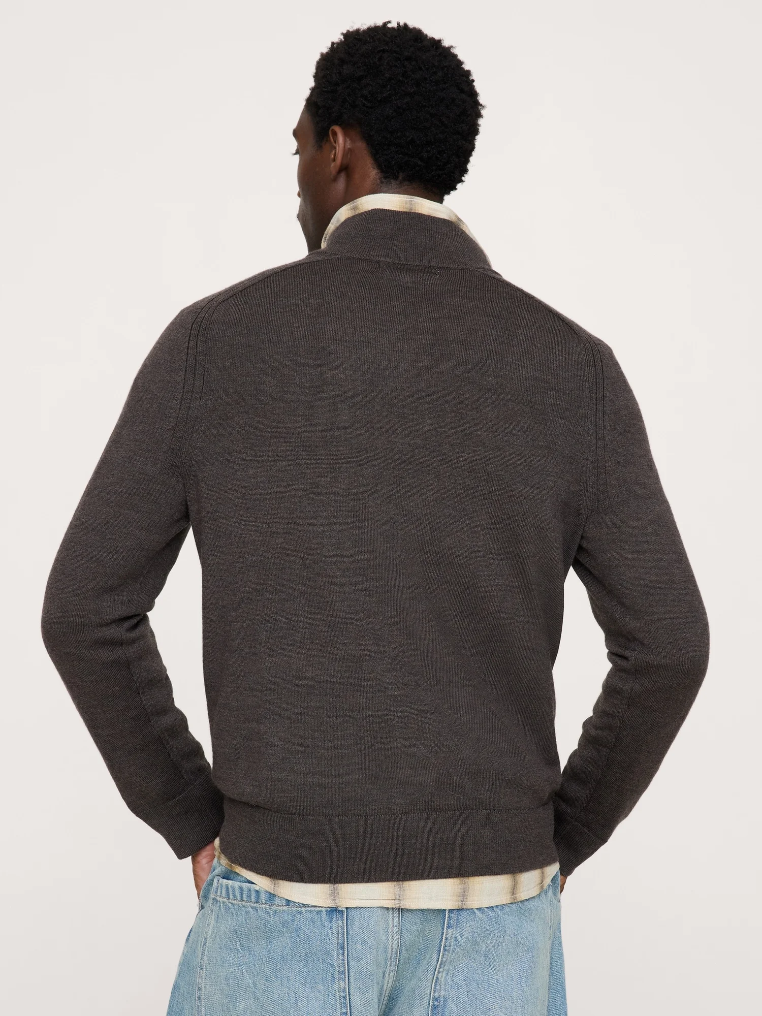 BANANA REPUBLIC Áo Len Nam Merino Quarter-Zip Sweater