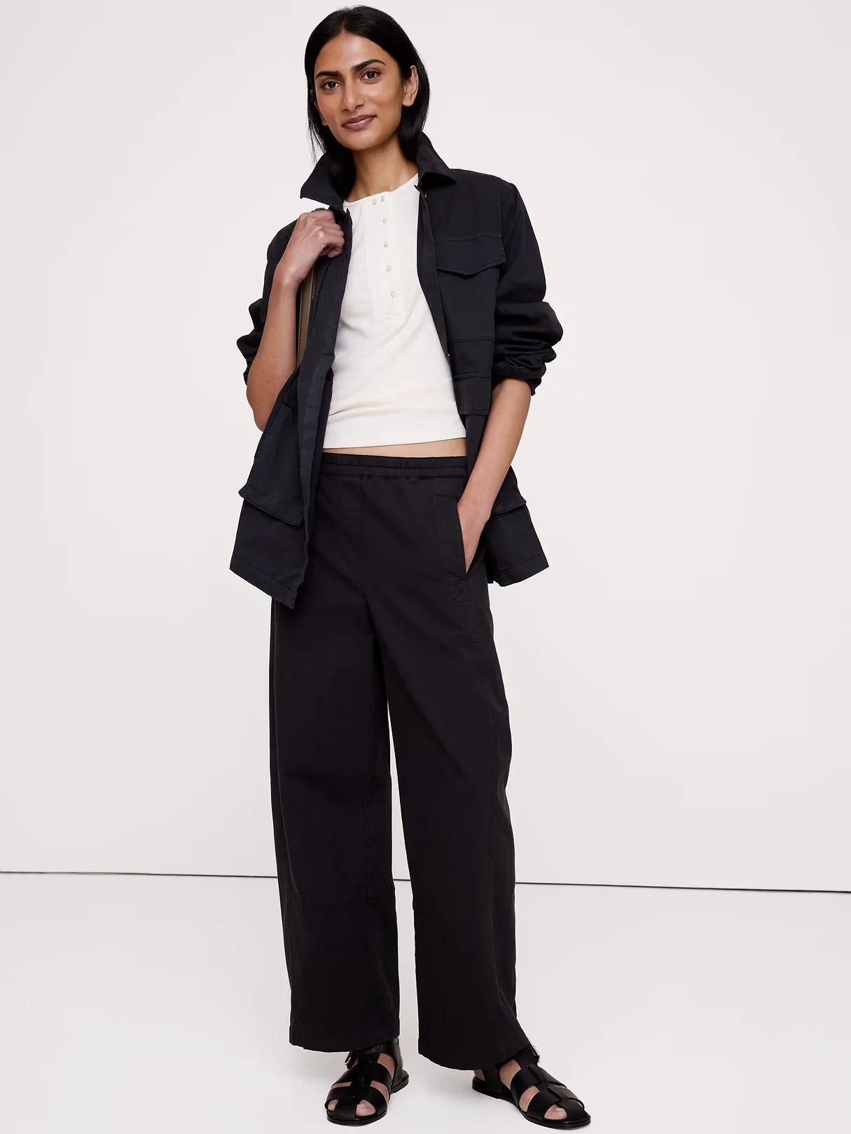 BANANA REPUBLIC Áo Thun Nữ Ss 2X2 Rib Hen