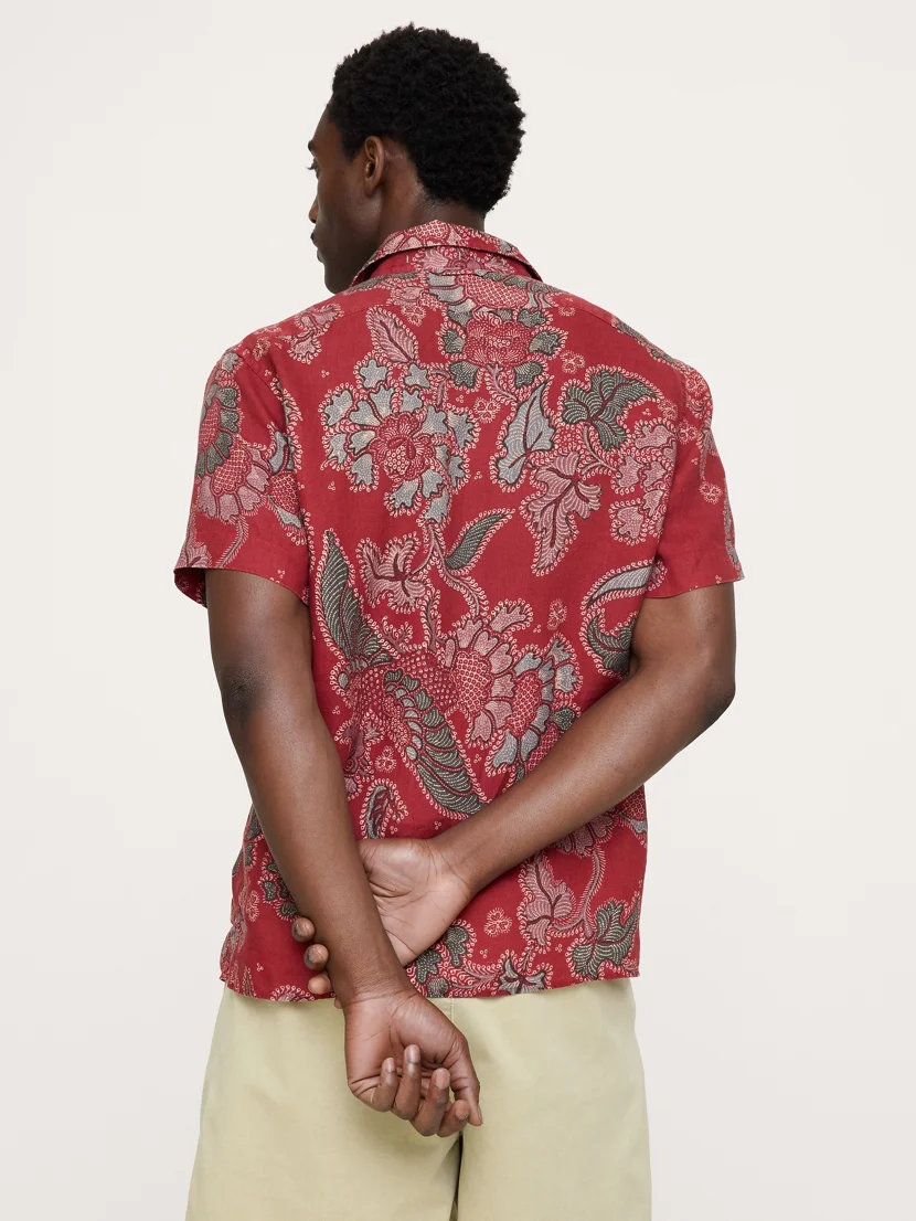 BANANA REPUBLIC Áo Sơ Mi Nam Standard-Fit Linen Resort Shirt
