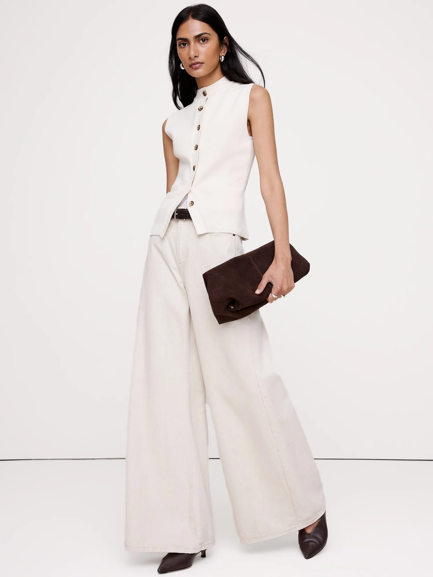 BANANA REPUBLIC Áo Len Nữ Sl Cotton Silk