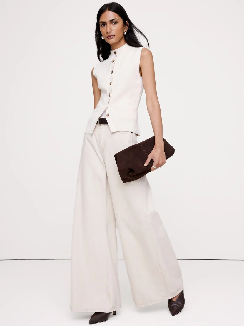 BANANA REPUBLIC Áo Len Nữ Sl Cotton Silk