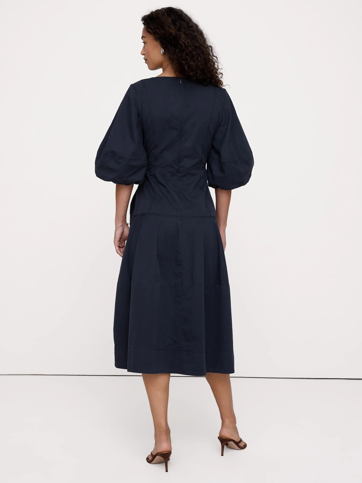 BANANA REPUBLIC Đầm Nữ Cotton Twill Barrel Midi Dress