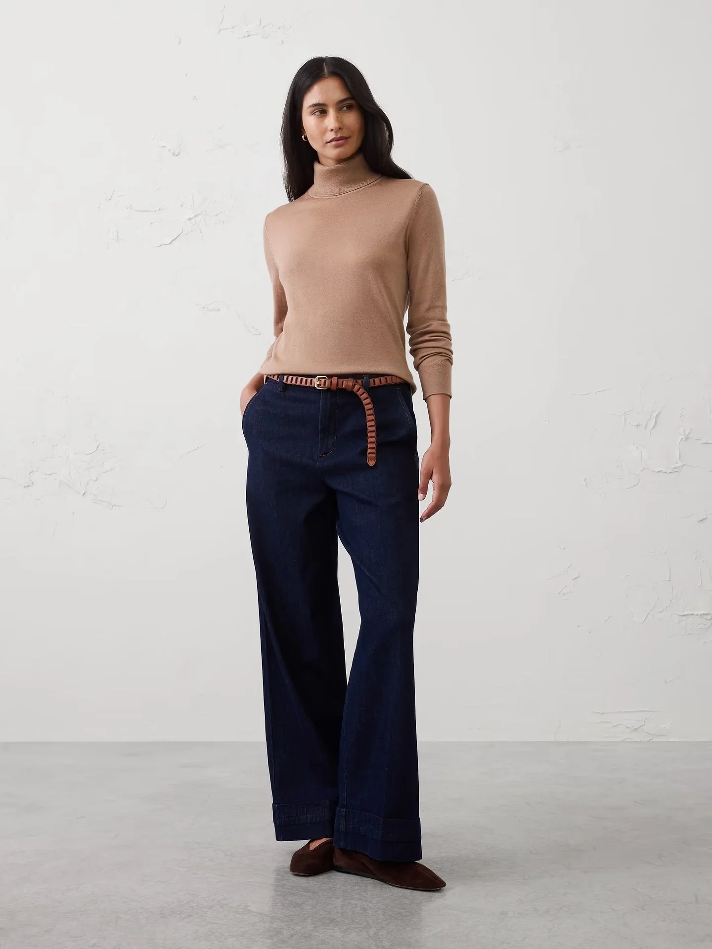 BANANA REPUBLIC Áo Len Nữ V Ls Merino T-