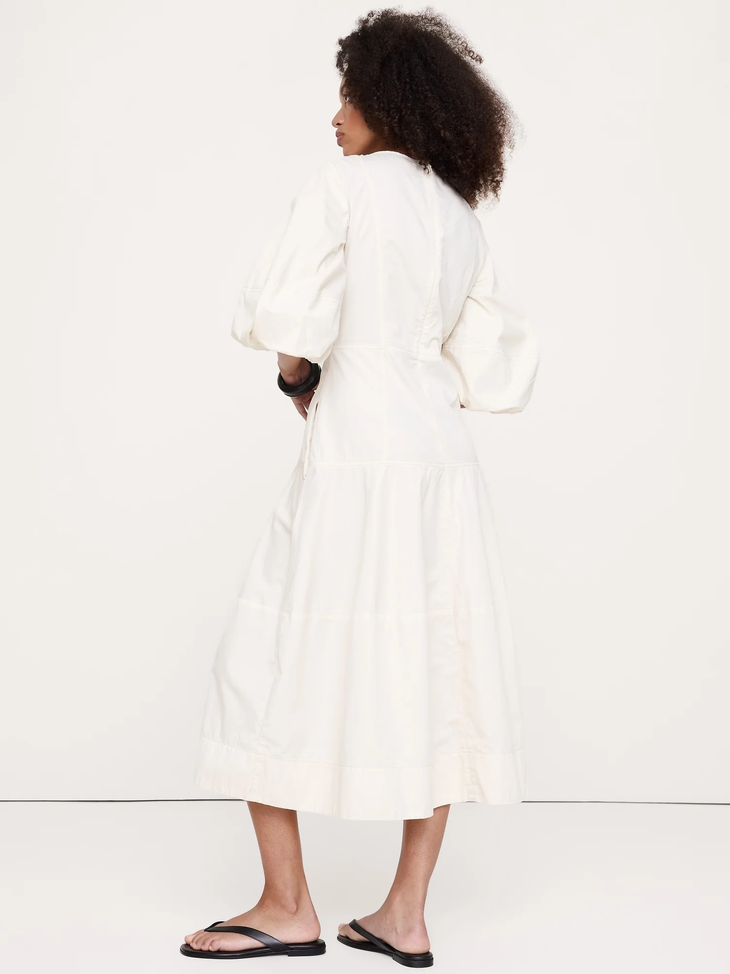 BANANA REPUBLIC Đầm Nữ Cotton Twill Barrel Midi Dress