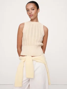 BANANA REPUBLIC Áo Len Nữ Sl Cotton Chai