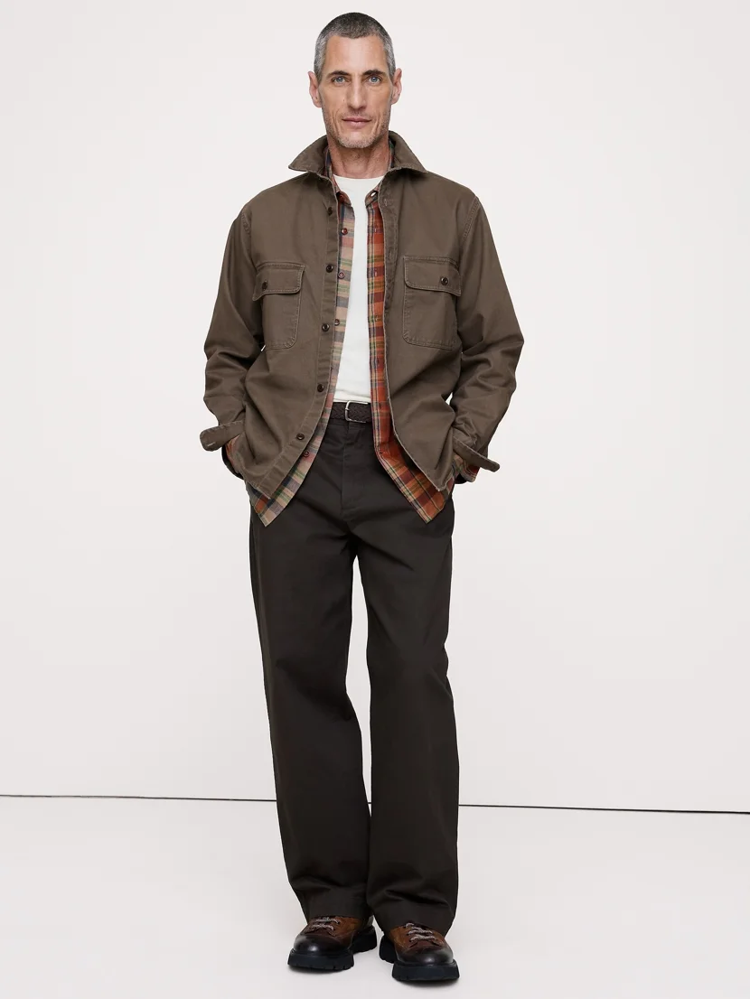 BANANA REPUBLIC Áo Khoác Nam Cotton Twill Shirt Jacket