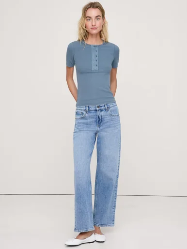 BANANA REPUBLIC Áo Thun Nữ Ss 2X2 Rib Hen