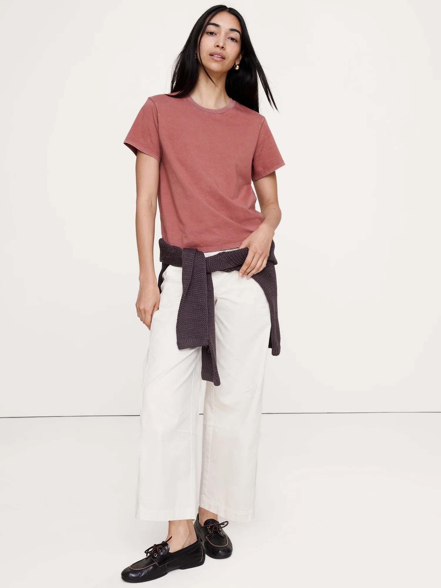 BANANA REPUBLIC Áo Thun Nữ Vintage Cotton Crew-Neck T-Shirt