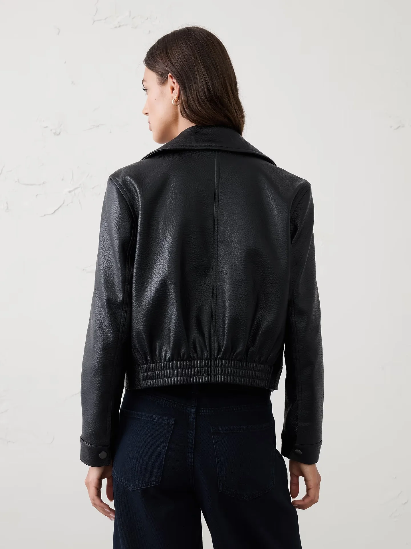 BANANA REPUBLIC Áo Khoác Nữ V Vegan Leathe