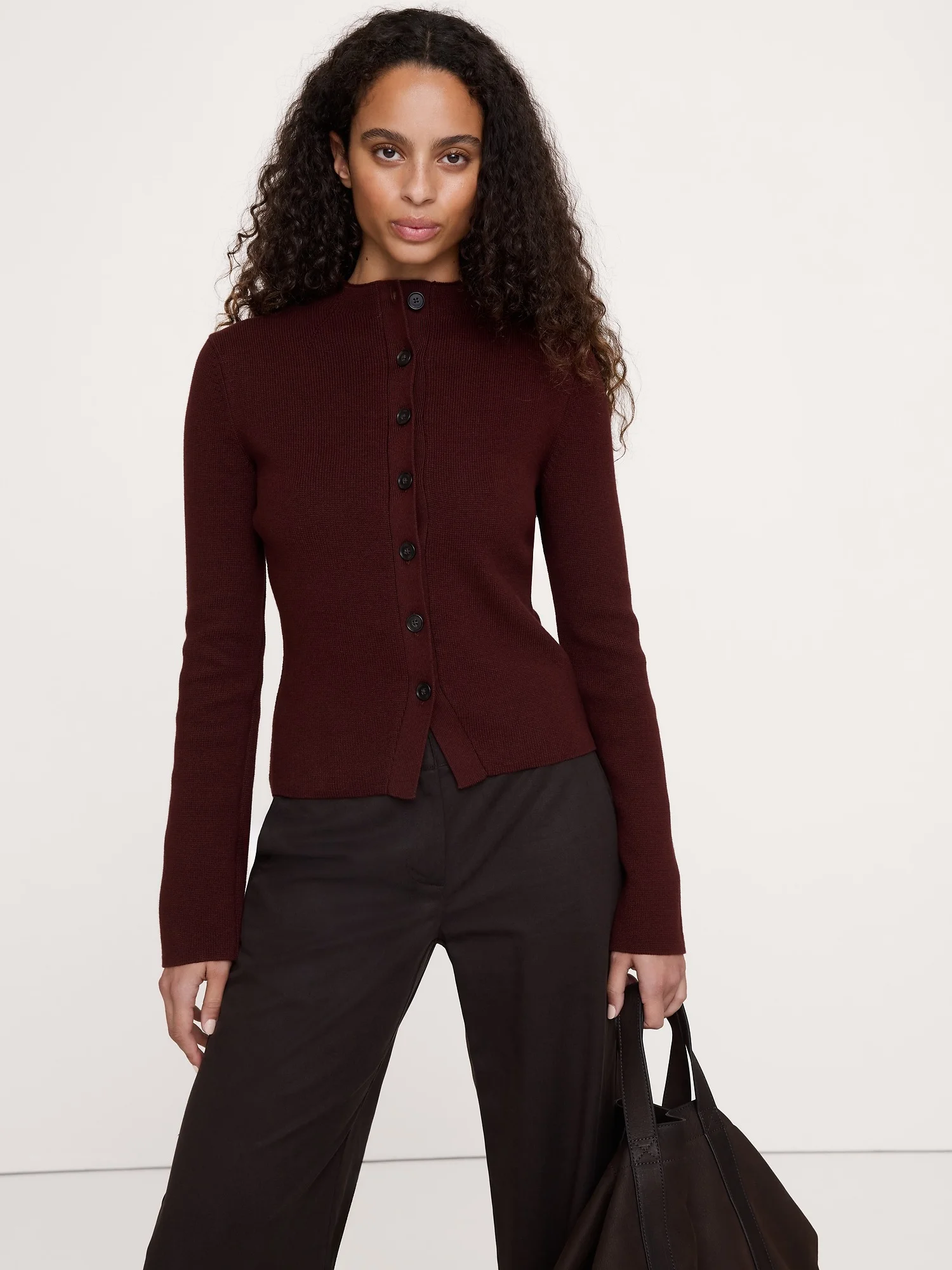 BANANA REPUBLIC Áo Len Nữ Ls Cotton Silk
