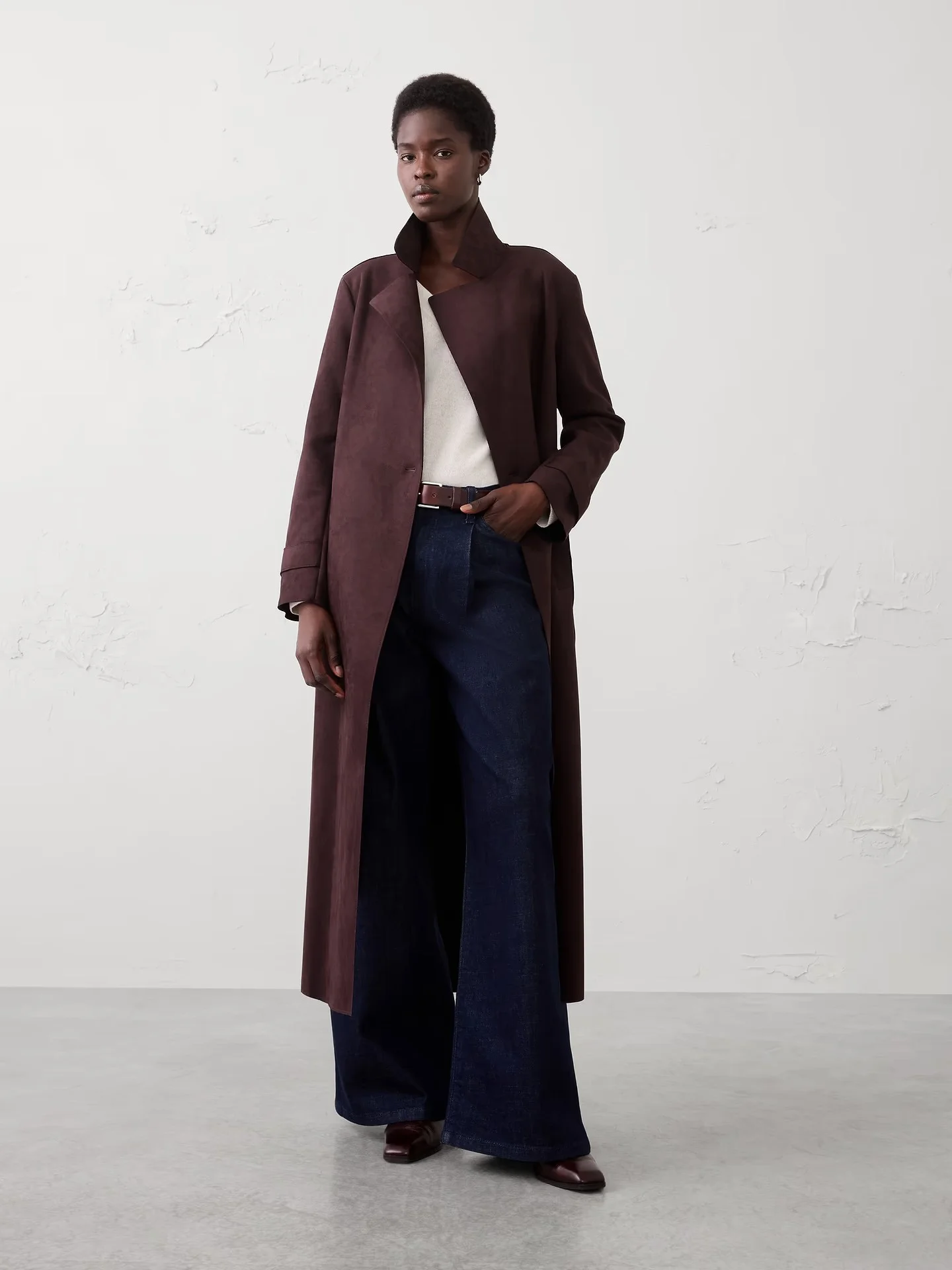 BANANA REPUBLIC Áo Khoác Nữ V Vegan Suede 