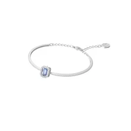 Vòng tay Millenia bangle, Octagon cut, Blue, Rhodium plated