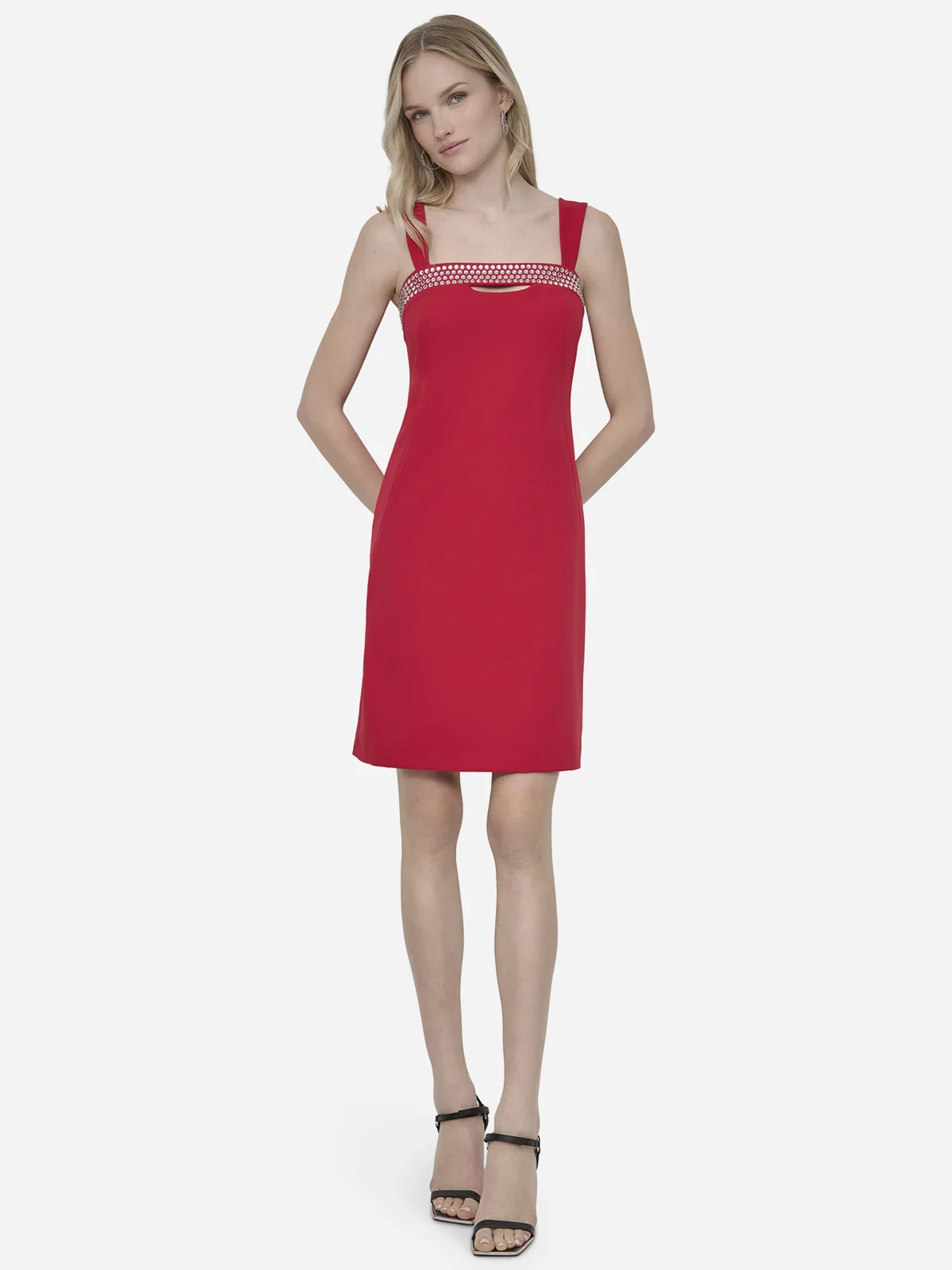DKNY Đầm Nữ S/L Hotfix Embellish Top Dress
