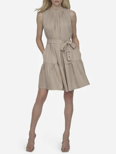 DKNY Đầm Nữ Jewel Neck Drop Wais