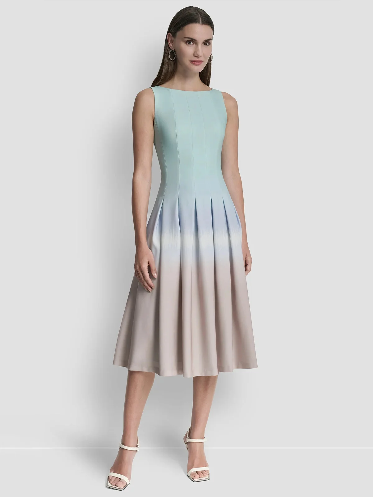 DKNY Đầm Nữ Slvlss Jwlnck Seamed Midi
