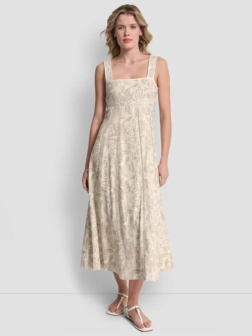 DKNY Đầm Nữ Seamed Tank Dress W/ Tie Back
