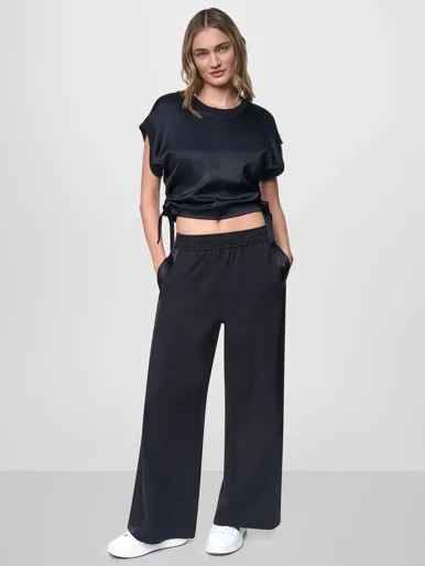 DKNY Áo Kiểu Nữ Satin Mixed Top With Trim