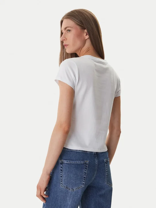 DKNY Áo Thun Nữ Dkny Rhinestone Logo Baby Tee