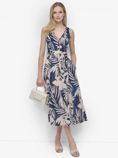 DKNY Đầm Nữ Sleeveless Midi Halt