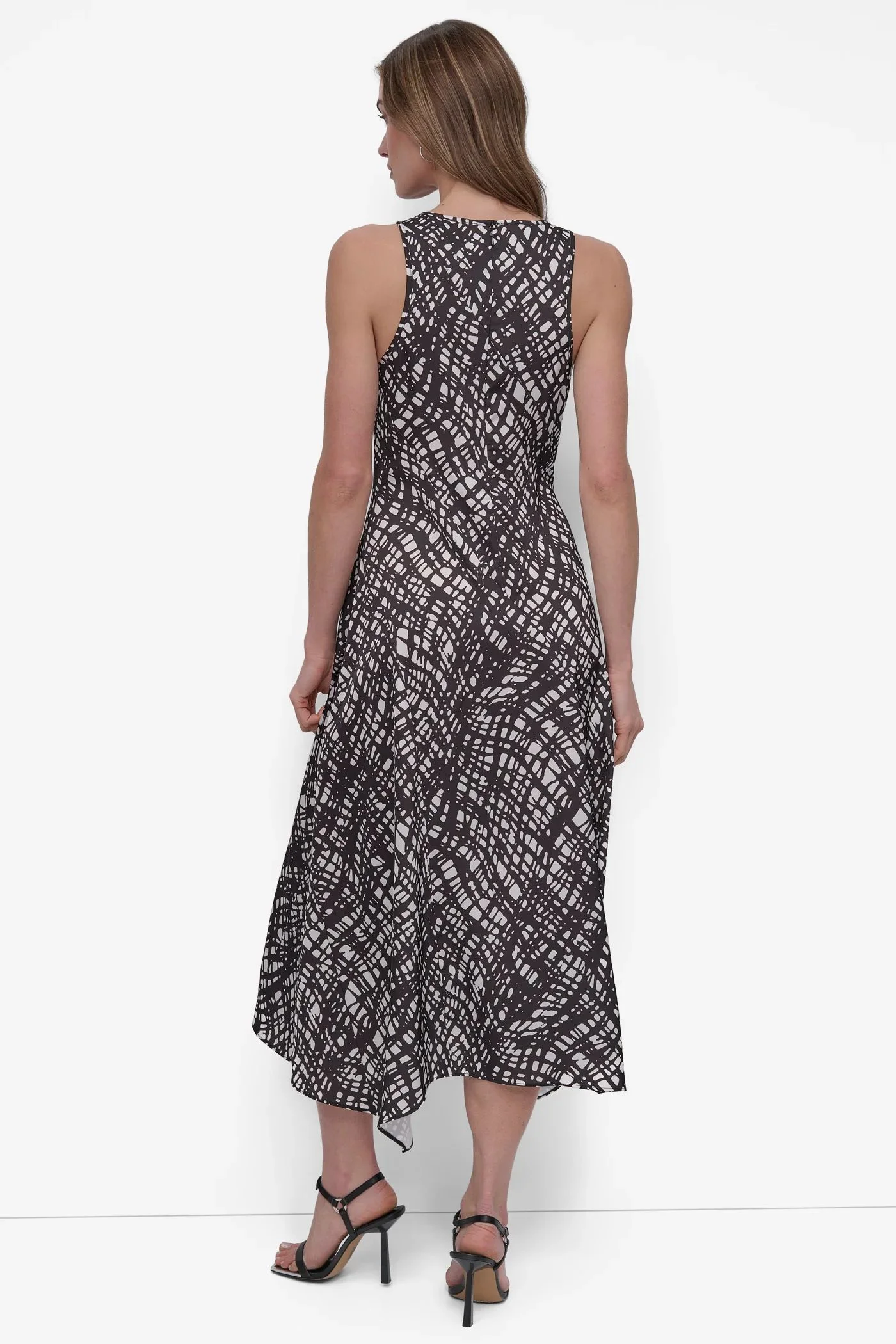 DKNY Đầm Nữ Slveless Hi-Low Midi W/ Seam