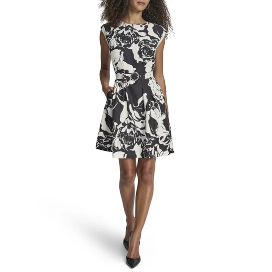 DKNY Đầm Nữ Cap Slve Fit N Flare W/Belt