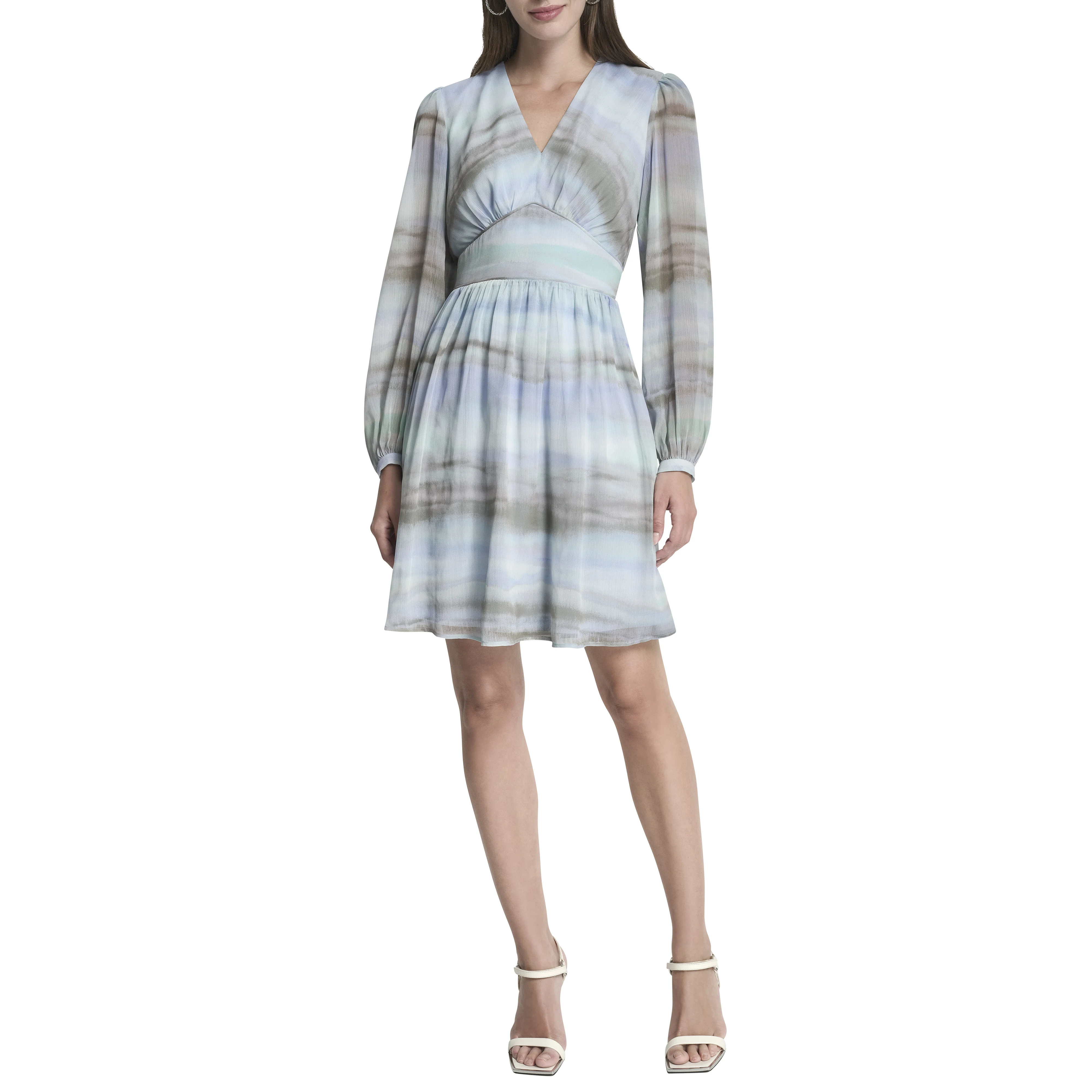 DKNY Đầm Nữ Balloon Slv Vneck A Line Skirt