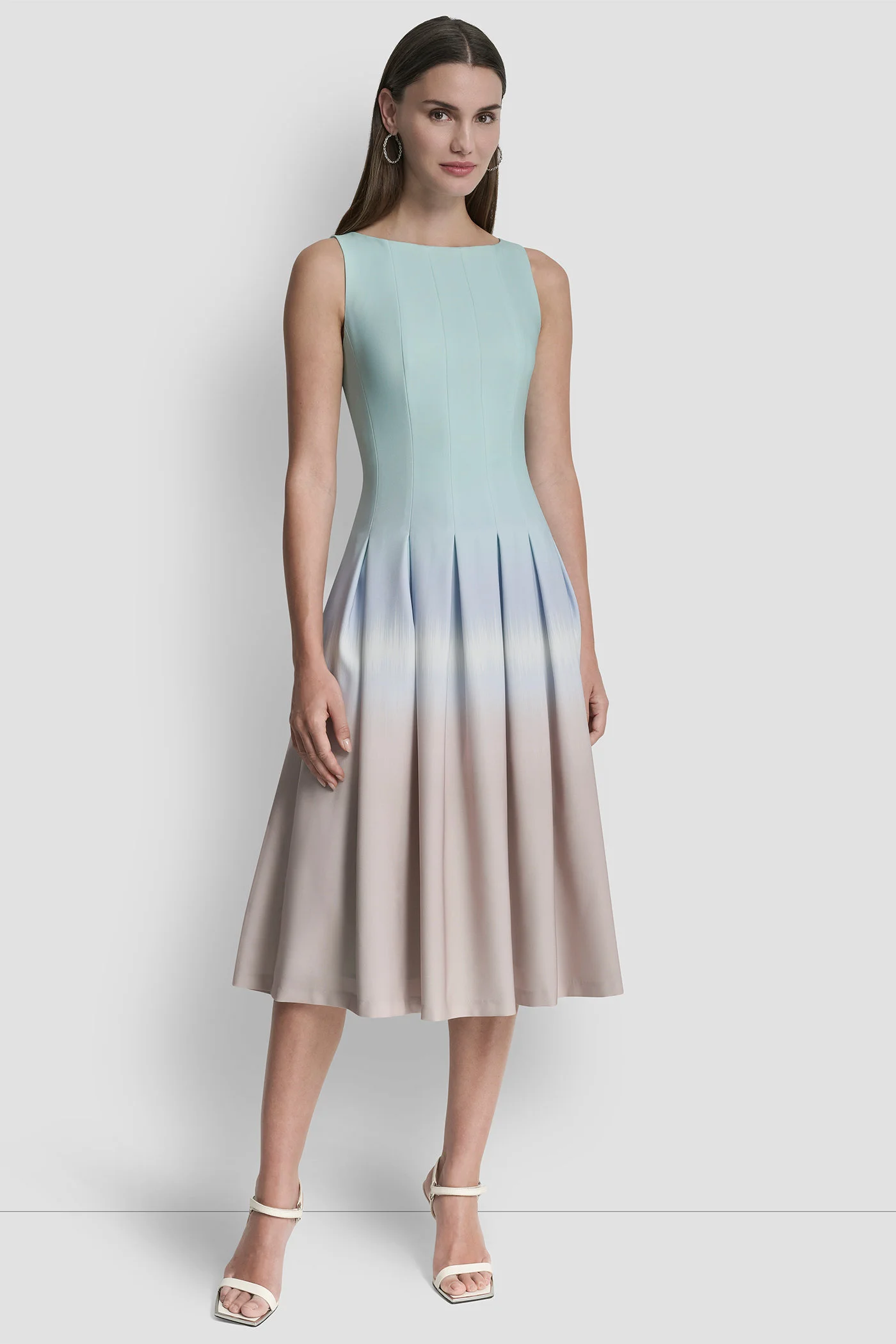 DKNY Đầm Nữ Slvlss Jwlnck Seamed Midi