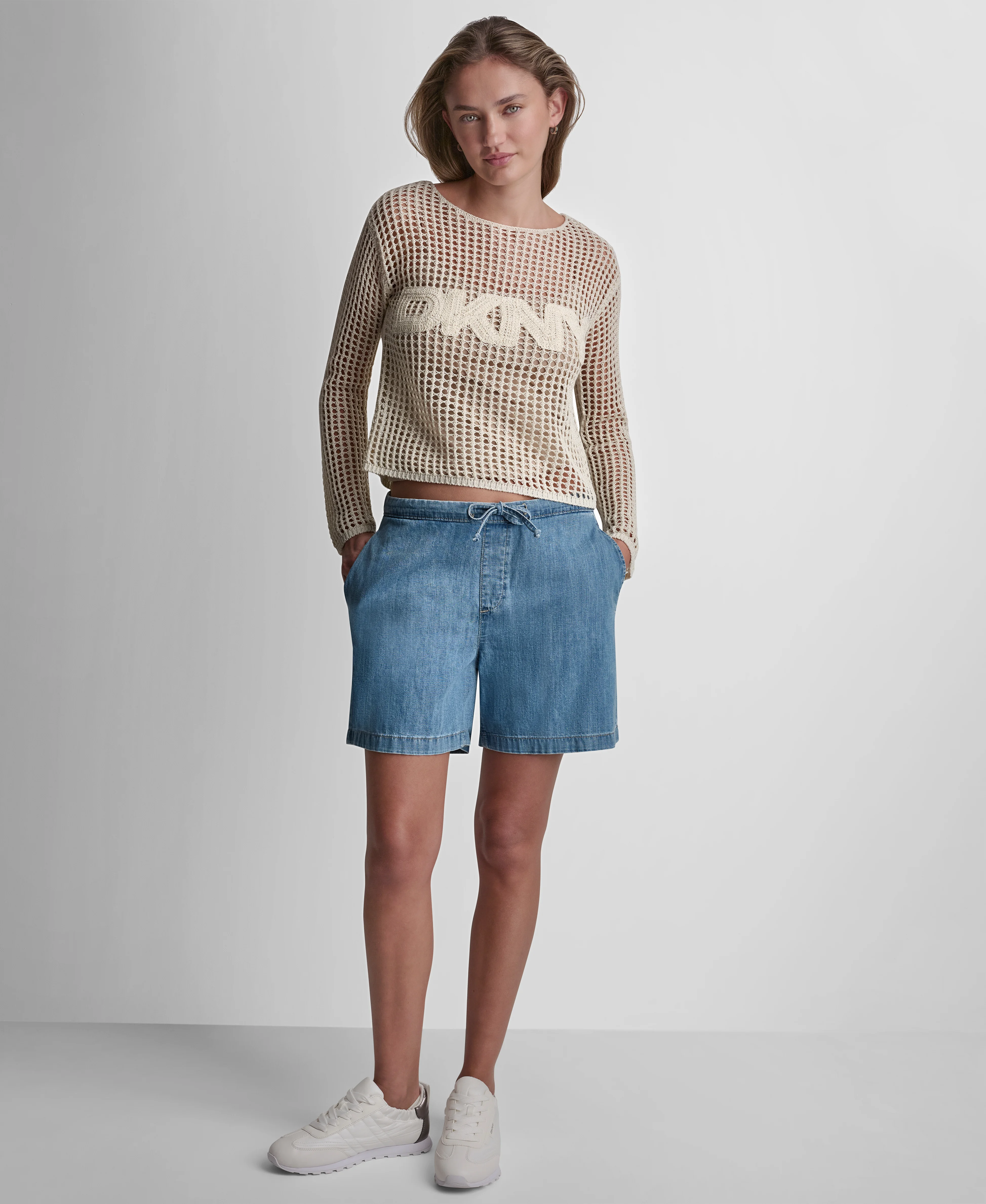 DKNY Quần Ngắn Nữ Mr Flowy Relaxed Short