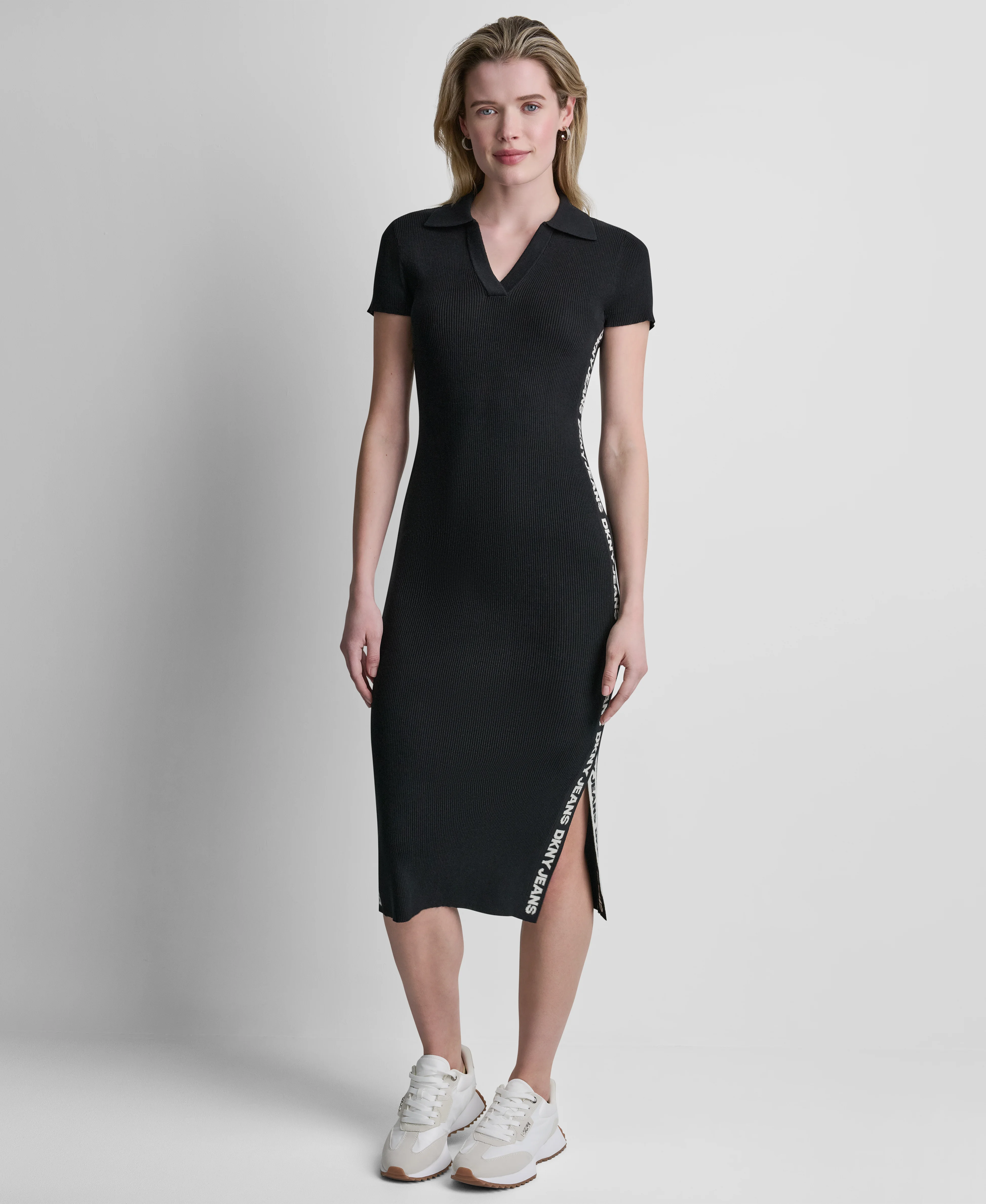 DKNY Đầm Nữ Side Logo Short Slv Midi Dress