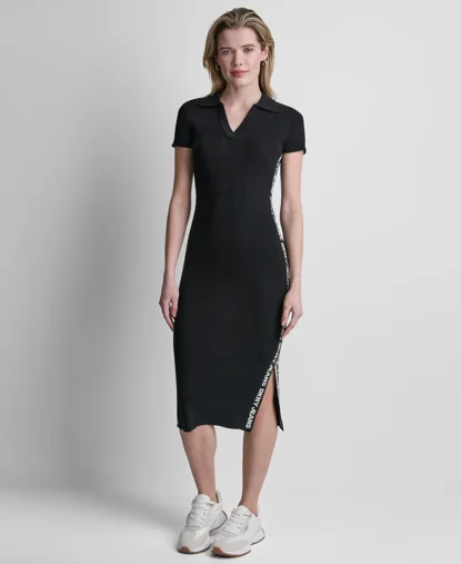 DKNY Đầm Nữ Side Logo Short Slv Midi Dress