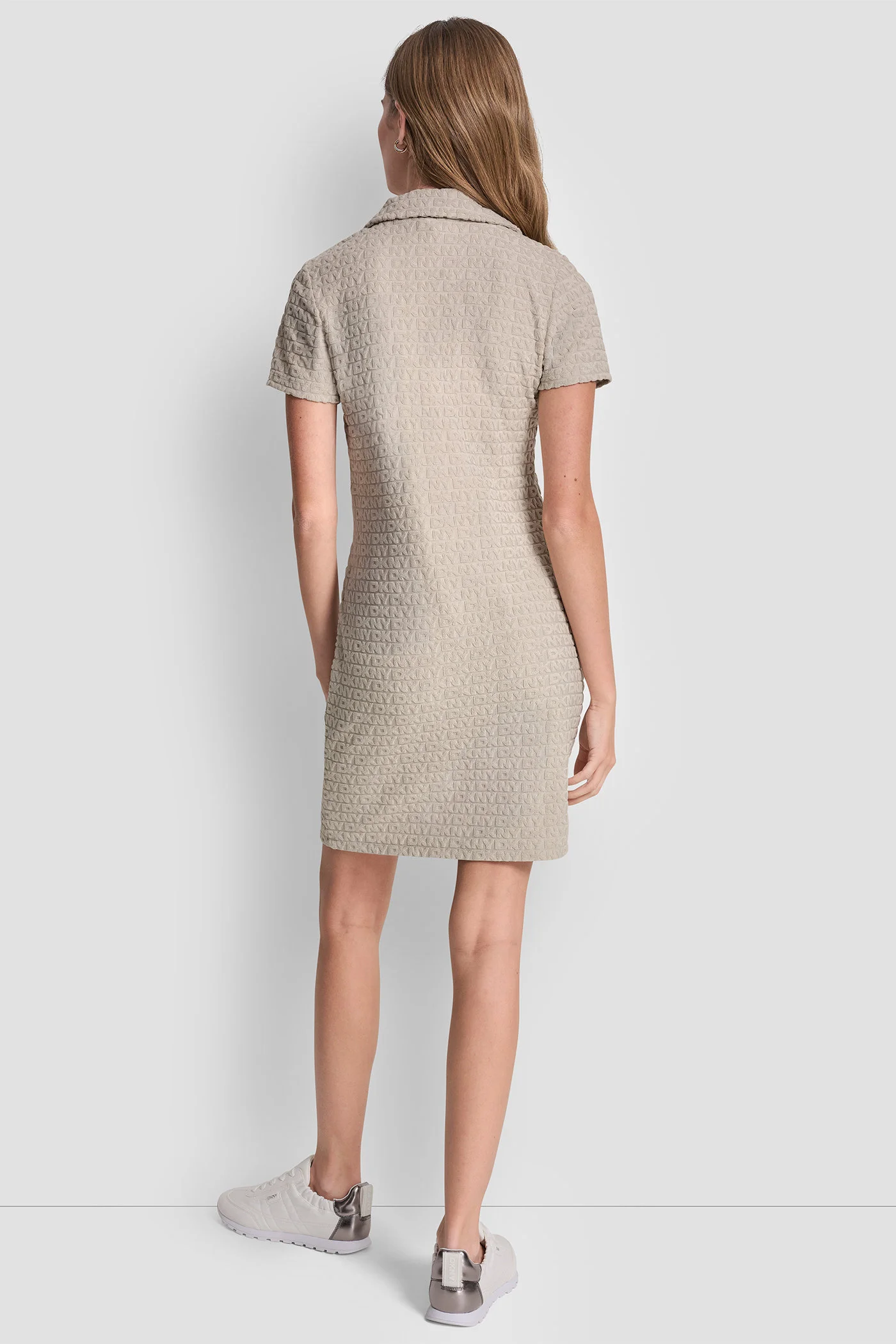 DKNY Đầm Nữ Jacquard Split Neck Polo Dress