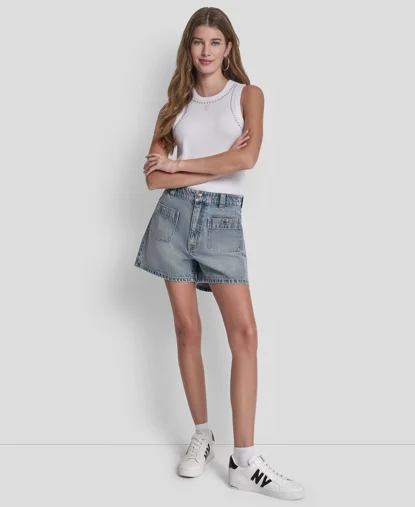 DKNY Quần Ngắn Nữ High Rise A-Line Short W Pckts