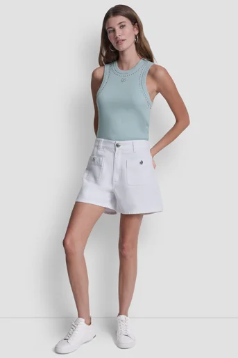 DKNY Quần Ngắn Nữ High Rise A-Line Short W Pckts