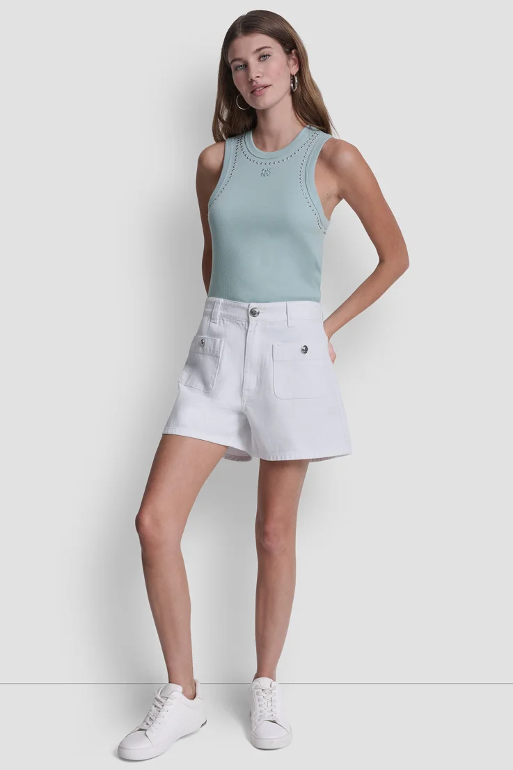 DKNY Quần Ngắn Nữ High Rise A-Line Short W Pckts