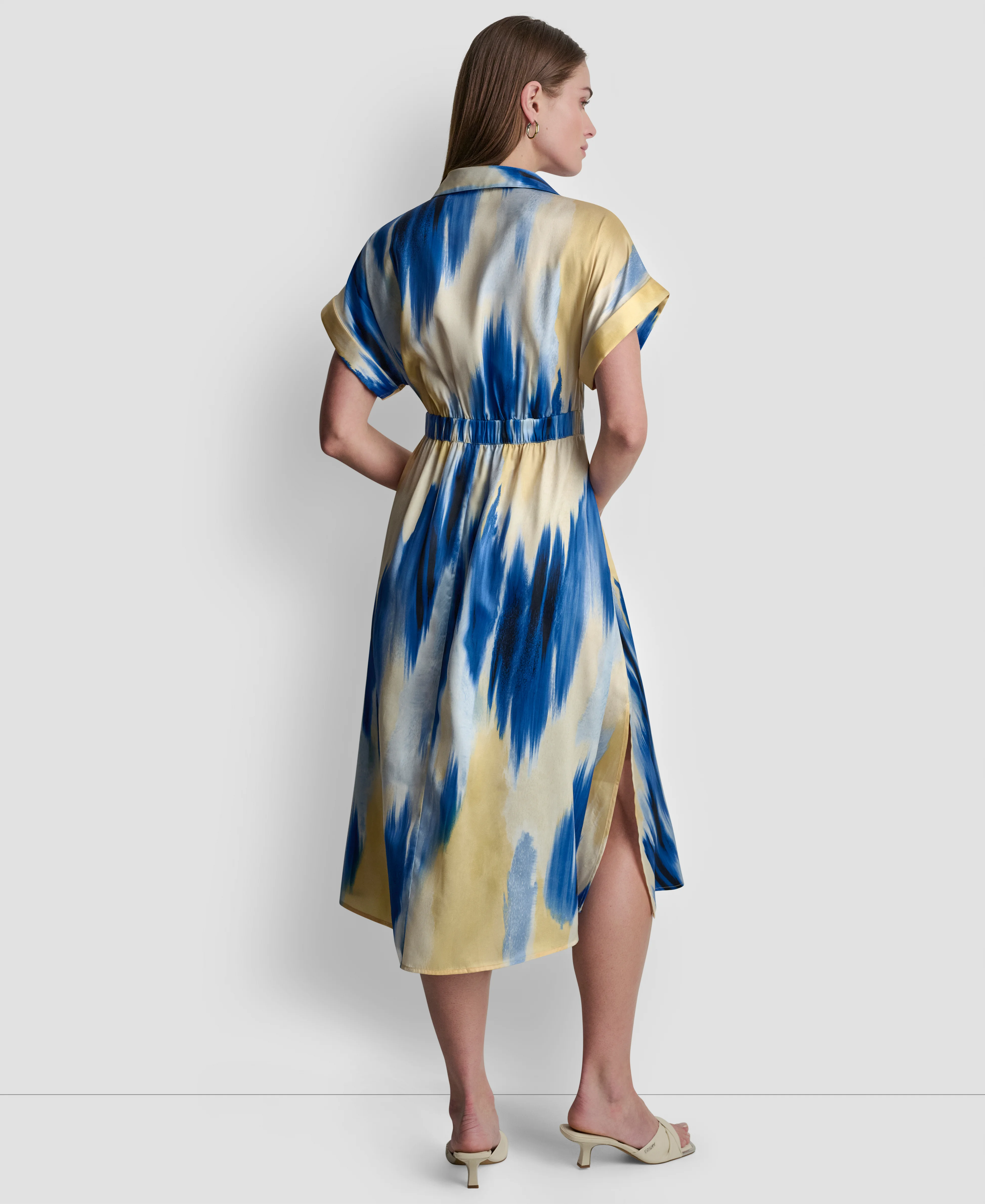 DKNY Đầm Nữ Ss Prntd Sppl Satn Shirt Dress